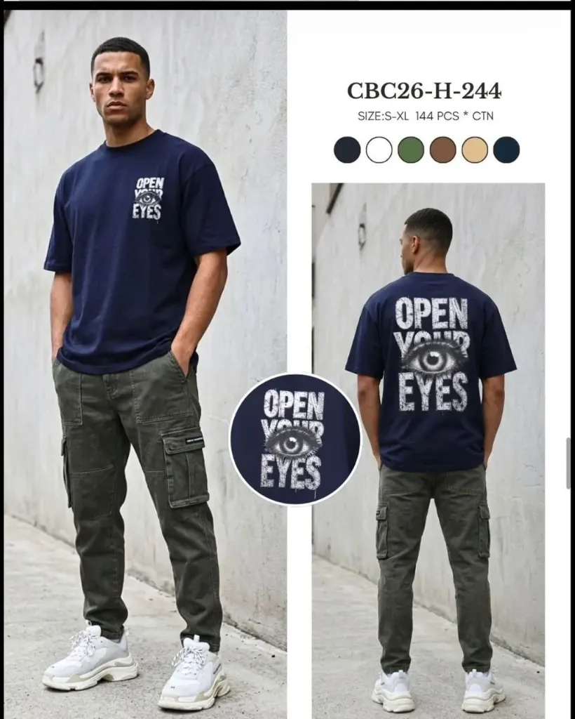 (DOCENA) FRANELA OVERSIZE (CBC) - OPEN YOUR EYES H-244