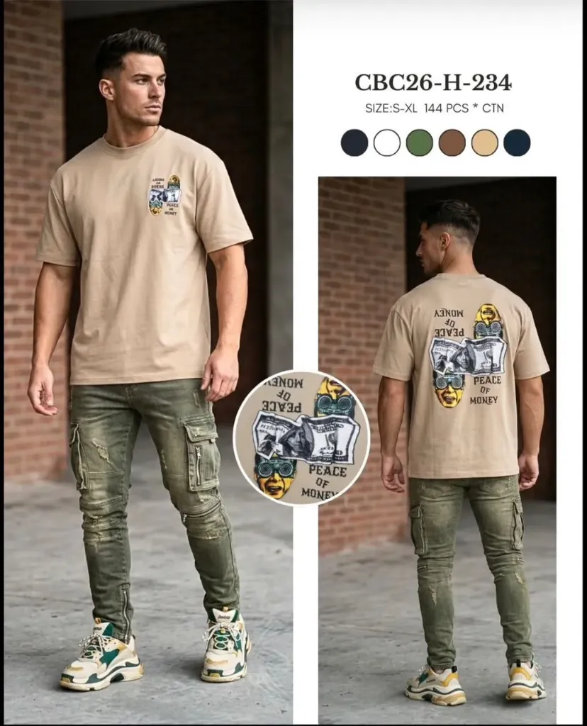 (DOCENA) FRANELA OVERSIZE (CBC) - PEACE OF MONEY H-234