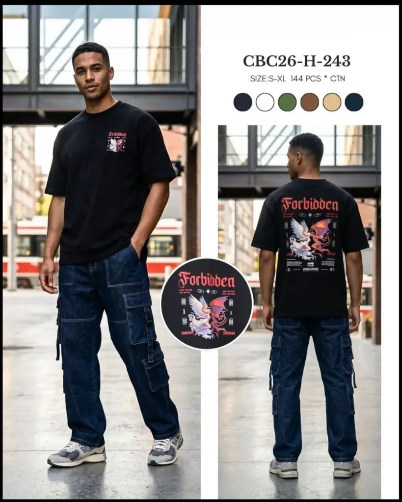 FRANELA OVERSIZE (CBC) - FORBIDDEN H-243 (S, NEGRO)