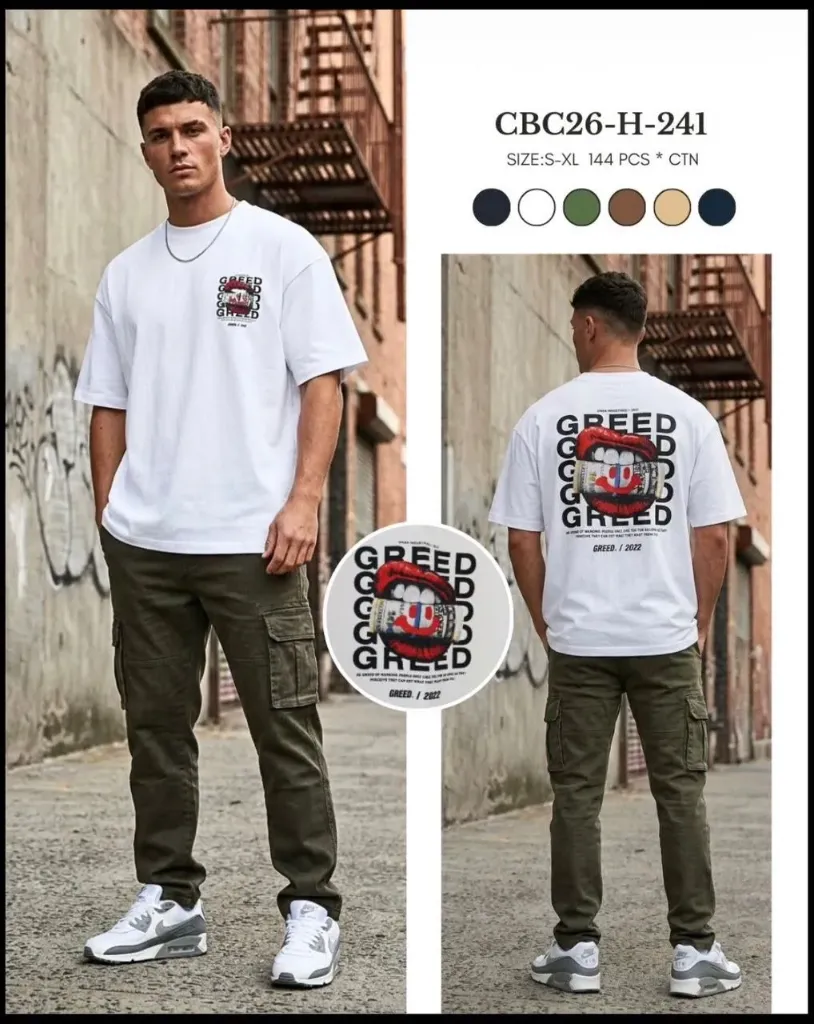 FRANELA OVERSIZE (CBC) GREED H-241 (S, NEGRO)