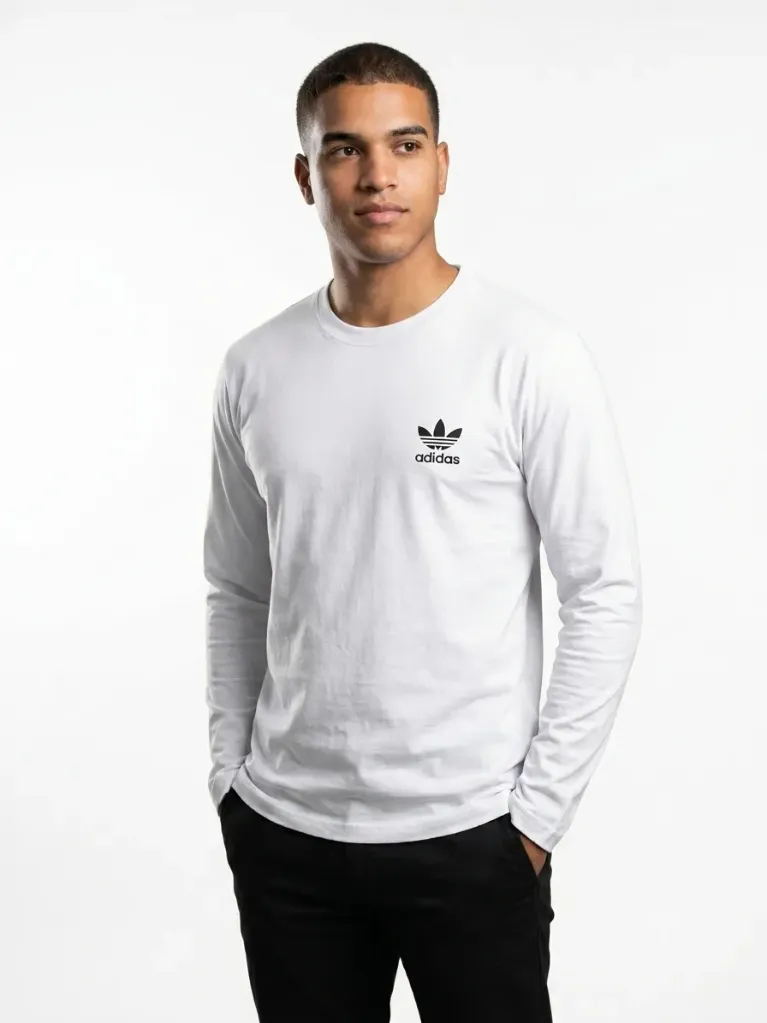 SUETER 100% ALGODON - ADIDAS (NEGRO, M)