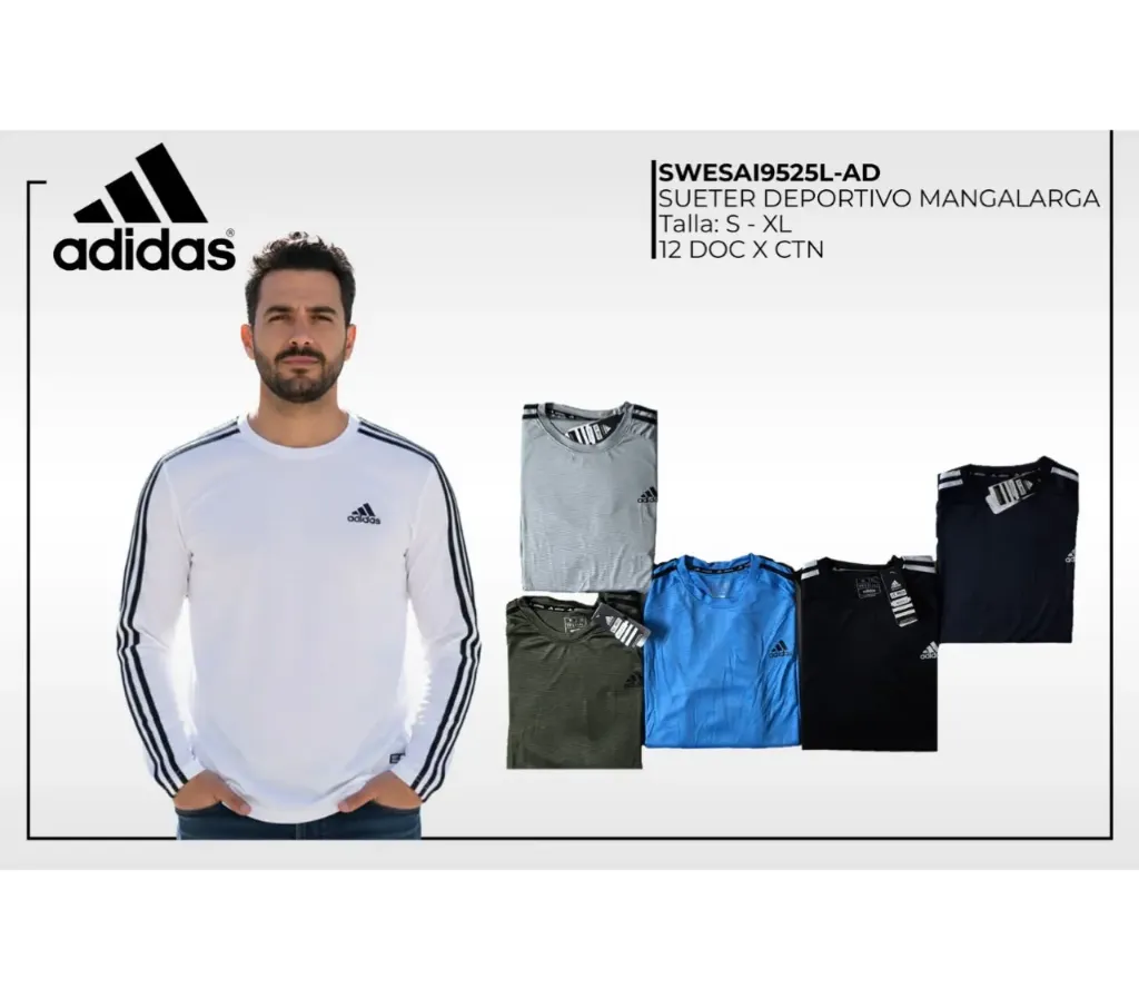 (DOCENA) SUDADERA TELA FRIA (ADIDAS) - 9525L-AD