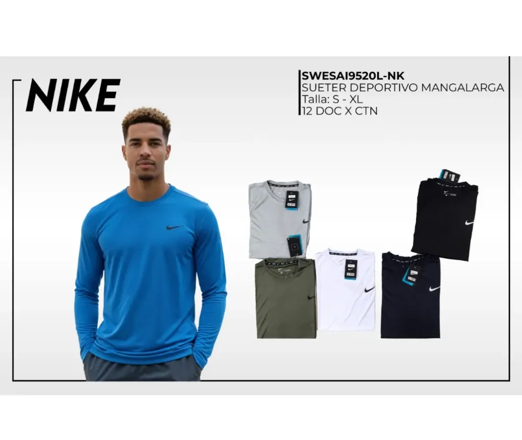(DOCENA) SUDADERA TELA FRIA (NIKE) - 9520L-NK