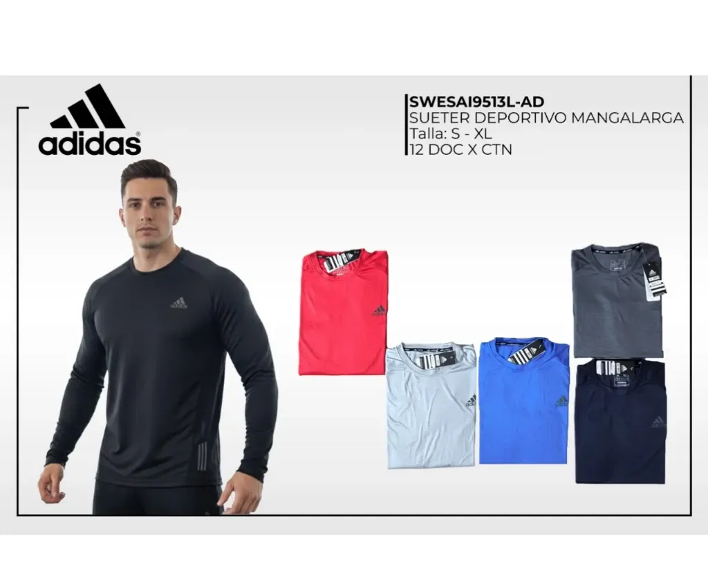 (DOCENA) SUDADERA TELA FRIA (ADIDAS) - 9513L-AD