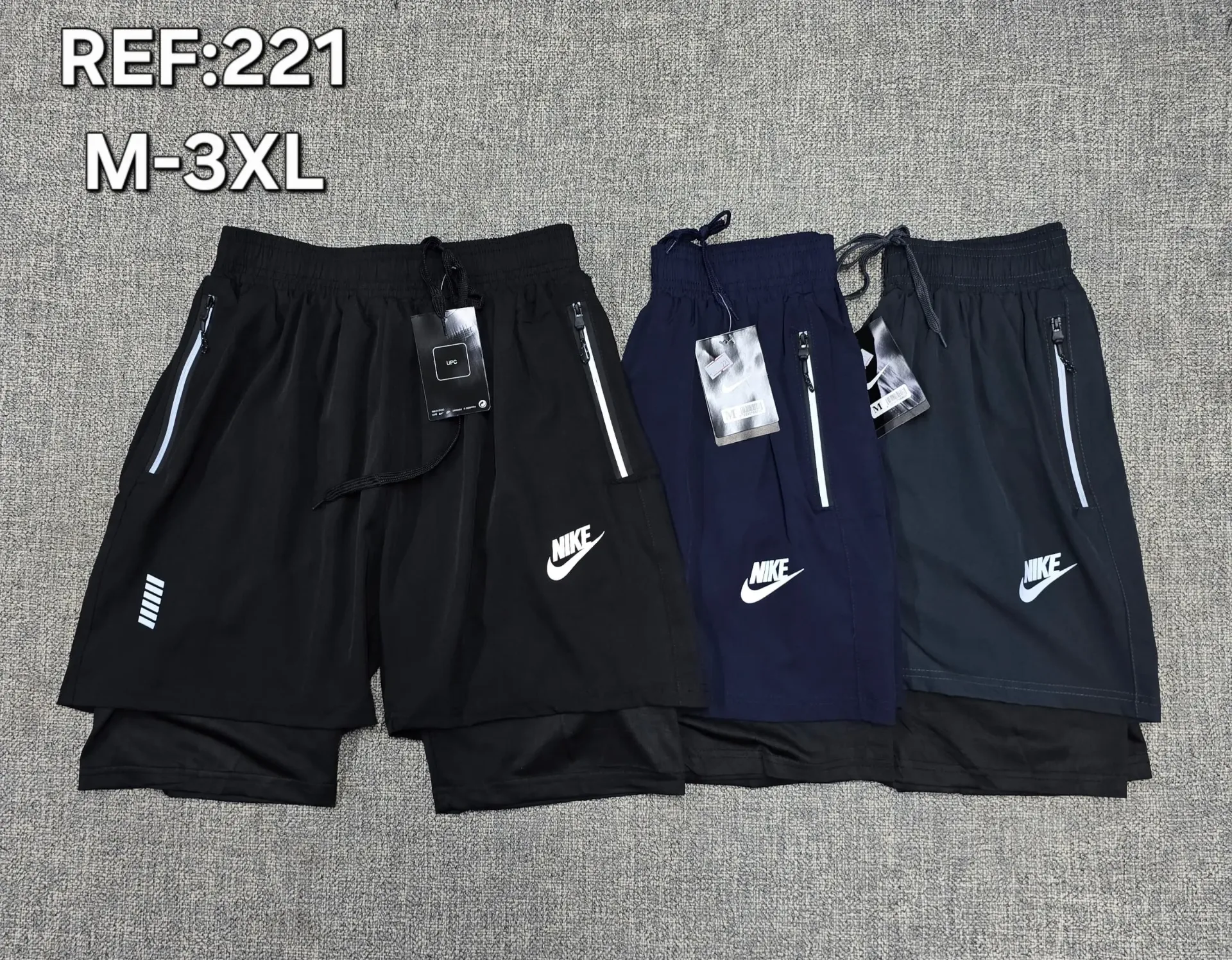 SHORT CON LICRA AAA (NIKE) - 221 (M, NEGRO)