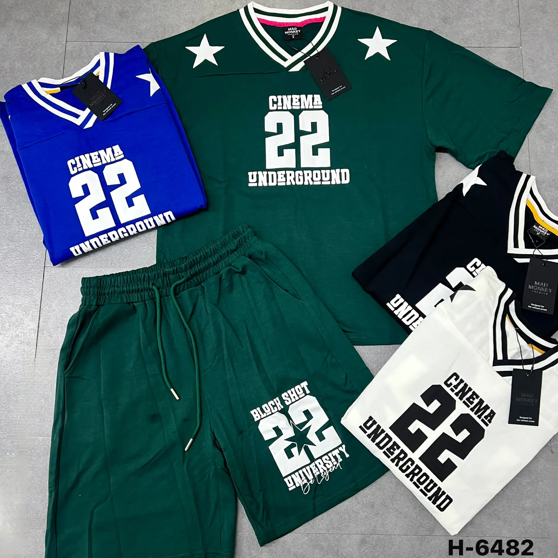 CONJUNTO STREETWEAR (MAD MONKEY) - H-6482 (S, NEGRO)