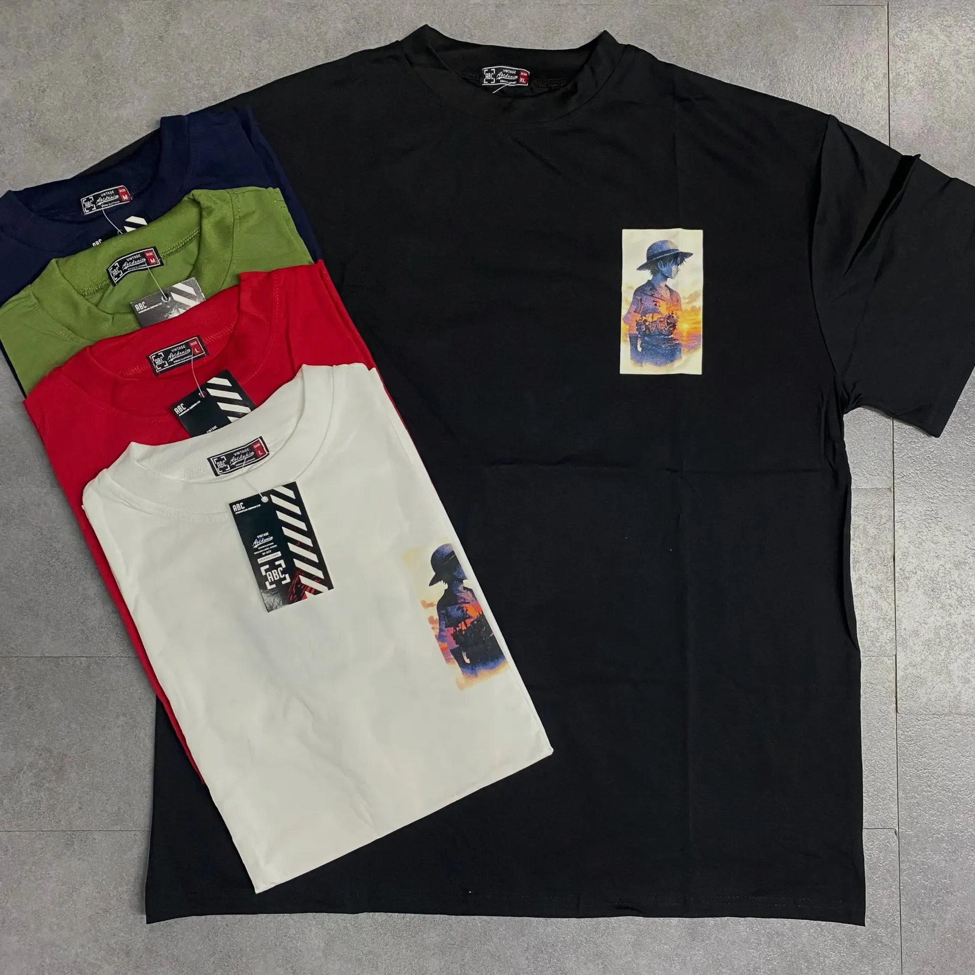 FRANELAS OVERSIZE ABC - LUFFY 189 (S, VERDE)