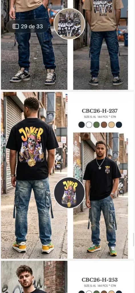 FRANELA OVERSIZE (CBC) - JOKER H-237 (S, NEGRO)