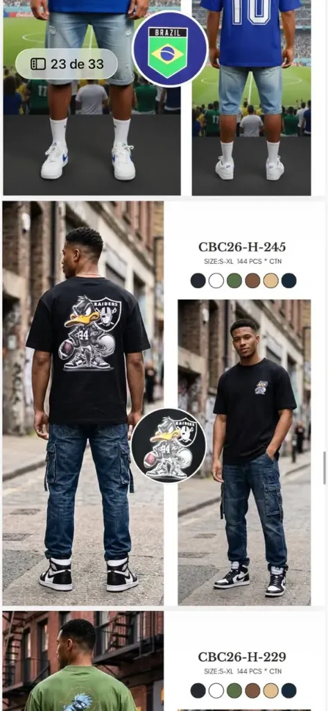 FRANELA OVERSIZE (CBC) - PATO LUCAS NFL H-245 (S, NEGRO)