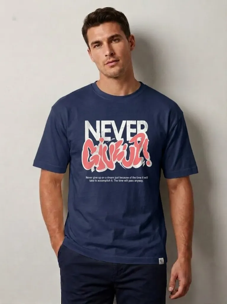 FRANELA OVERSIZE DE ALGODON - NEVER GIVE UP
