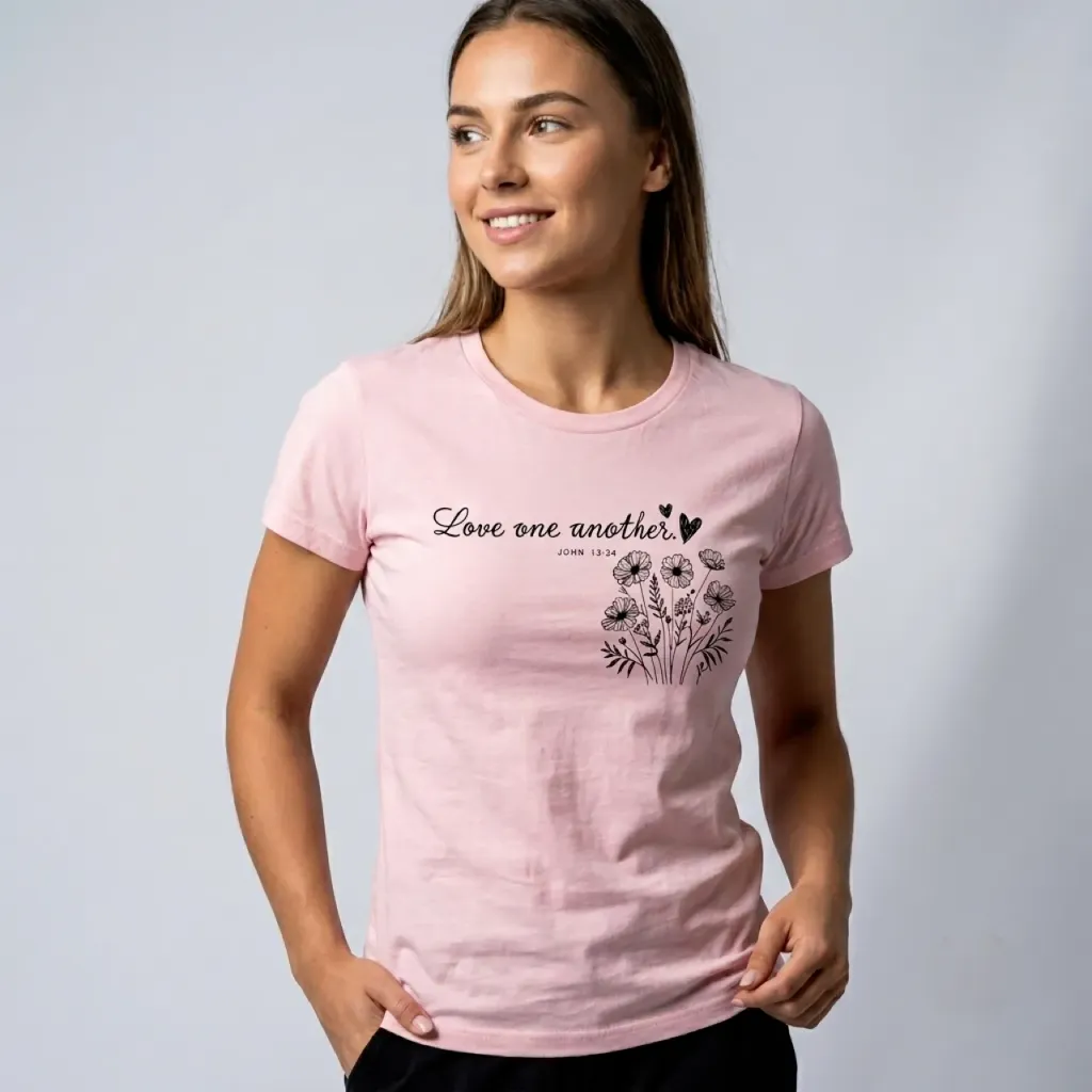 (DOCENA) FRANELA DE ALGODON DAMA - LOVE ONE ANOTHER