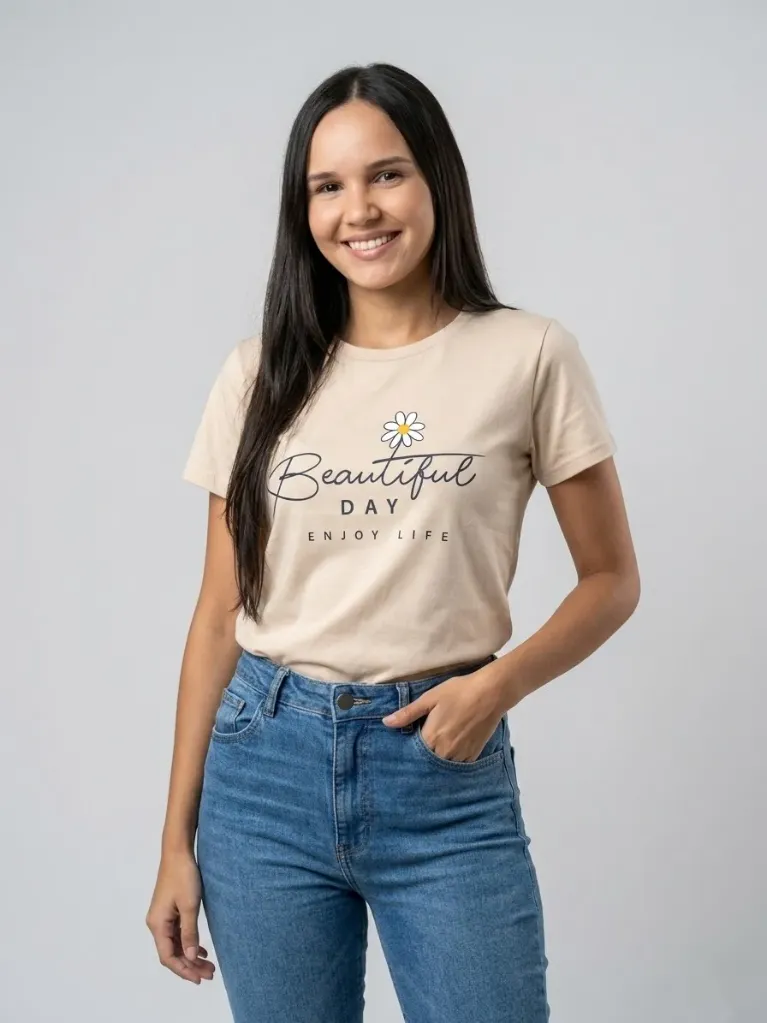 (DOCENA) FRANELA DE ALGODON DAMA - BEAUTIFUL DAY